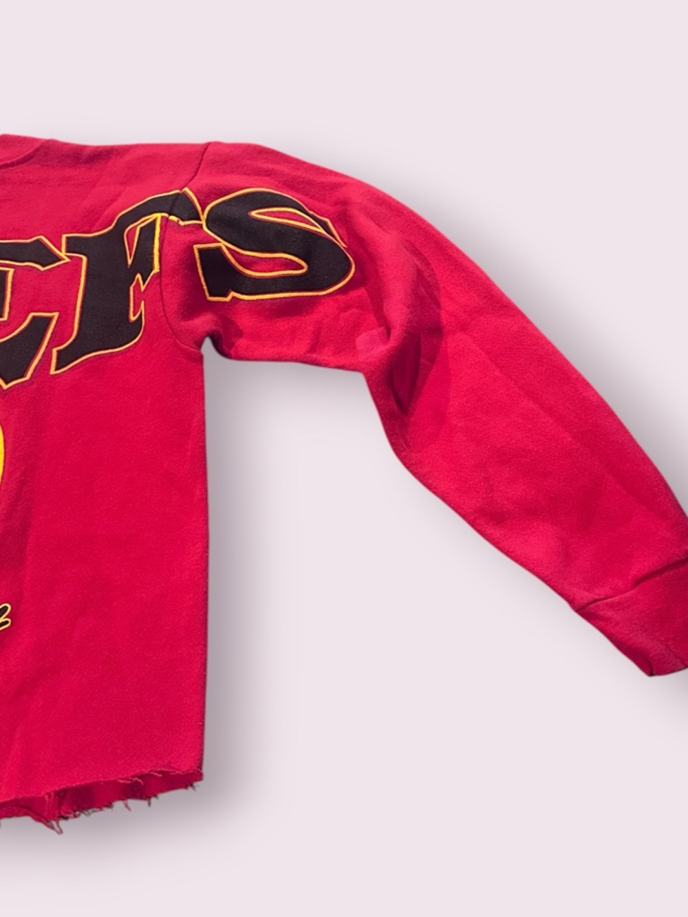 Vintage 90's Kansas City Chiefs Sweatshirt Cutoff With Large Logo Size L/XL - Picture 13 of 14